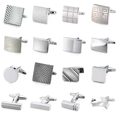 Novelty Hot Selling Cufflinks High Quality Smooth Stainless Steel Laser Drawing Design Cuff Links