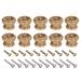 Round Wood Knobs, 10pcs 38x27mm Pull Handles for Drawer with Screws