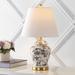 Penelope 22" Chinoiserie LED Table Lamp, Blue/White by JONATHAN Y