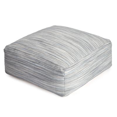 Jani Montanita Gray 34-inch Gray & Ivory Oversized Pouf Ottoman - Stylish Footrest for Living Room or Bedroom