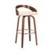 30 Inch Bar Stool with Curved Open Back and Swivel Mechanism, Brown