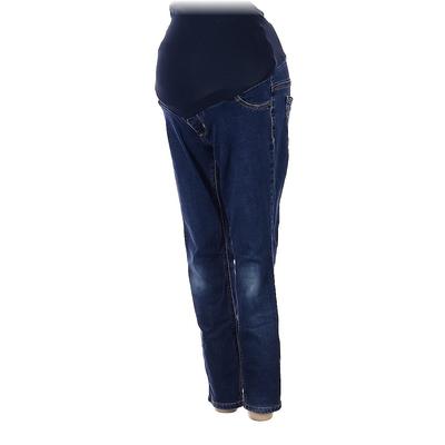 Indigo Blue Jeans - Super Low Rise: Blue Bottoms - Women's Size P Maternity