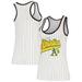 Women's New Era White/Black Oakland Athletics Pinstripe Scoop Neck Tank Top