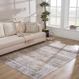 Arias 2' x 3' Beachhouse/Clay/Faded Driftwood/Dark Gray/Nutmeg/Beige/Camel/Medium Gray/Medium Brown Washable Area Rug - Hauteloom