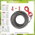 VEVOR 15/22 5/30 m Câble de Treuil avec Crochet Pivotant Corde de Treuil Câble Acier Galvaniser pour