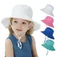 Chapeaux de protection UV pour garçons et filles bonnets de soleil pour bébé coton solide