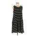 Reborn J Casual Dress - A-Line Scoop Neck Sleeveless: Black Stripes Dresses - Women's Size Medium