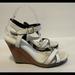 Burberry Shoes | Burberry White And Nova Check Canvas Platform Wedge Sandals Sz 38 | Color: Brown/White | Size: 8