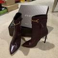 Gucci Shoes | Gucci Burgundy Leather Horsebit Ankle Boots Euc | Color: Red | Size: 10