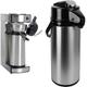 Saro 317-2085 Thermo Kaffeemaschine mit Korbfilter und Thermoskanne Industriekaffeemaschine mit Pumpkanne (2,2 Liter, ca. 10 Tassen Kaffee), Silber, 1.8 liters & 317-2075 Isolierpumpkanne, 2,2 L