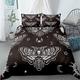 PTNQAZ Black Death Moth Skull Bedding Set Gothic 3D Printed Butterfly Moon Stars Duvet Covers Sets With Pillowcases Bed Linen Quilt Covers Home Textile (Super King,Black)