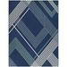 Blue/Navy 83.86 x 62.99 x 0.01 in Indoor/Outdoor Area Rug - Balta Rugs Mandel Navy Modern Stripe Indoor/Outdoor Area Rug, | Wayfair