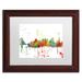 Trademark Fine Art 'San Francisco CA Skyline ' Matted Framed Graphic Art Canvas, Wood | 11 H x 14 W x 0.5 D in | Wayfair MW0257-W1114MF