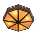 Meyda Lighting 16" Wide Pinecone Octagon Flushmount Steel in Black/Gray/Yellow | 5 H x 16 W x 16 D in | Wayfair 202202