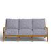 Summer Classics Haley Teak Patio Sofa w/ Cushions Sunbrella® Fabric Included in Brown/White | 37.75 H x 81.75 W x 36.5 D in | Wayfair