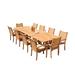 Winston Porter Cincere Rectangular 10 - Person Outdoor Dining Set Wood/Teak in Brown/White | 125 W x 43 D in | Wayfair DSAspen_117MasRect_11_AA_2