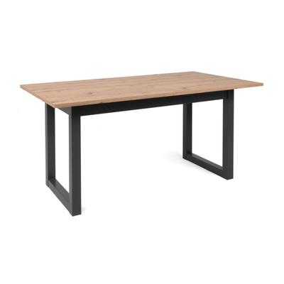 Ausziehbarer Tisch 160x90 cm, handgefertigt aus Eiche und Anthrazitgrau - Lentini Image