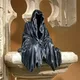 Statue de Faucheuse Noire en Résine Robe Excitante Figurine de Bureau Ornements Sculpture de