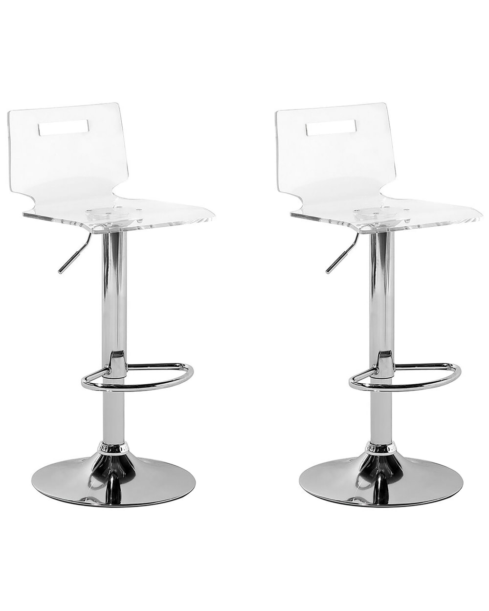 Lot de 2 chaises de bar transparent