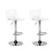 Set de 2 chaises de bar transparentes blanches