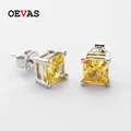 OEVAS – boucles d'oreilles en argent Sterling 100% pour femmes bijoux fins scintillants jaune