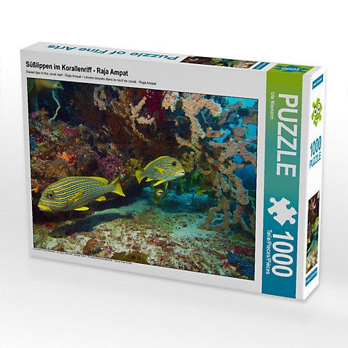 Puzzle CALVENDO Puzzle Süßlippen im Korallenriff - Raja Ampat - 1000 Teile Foto-Puzzle glückliche Stunden Kinder