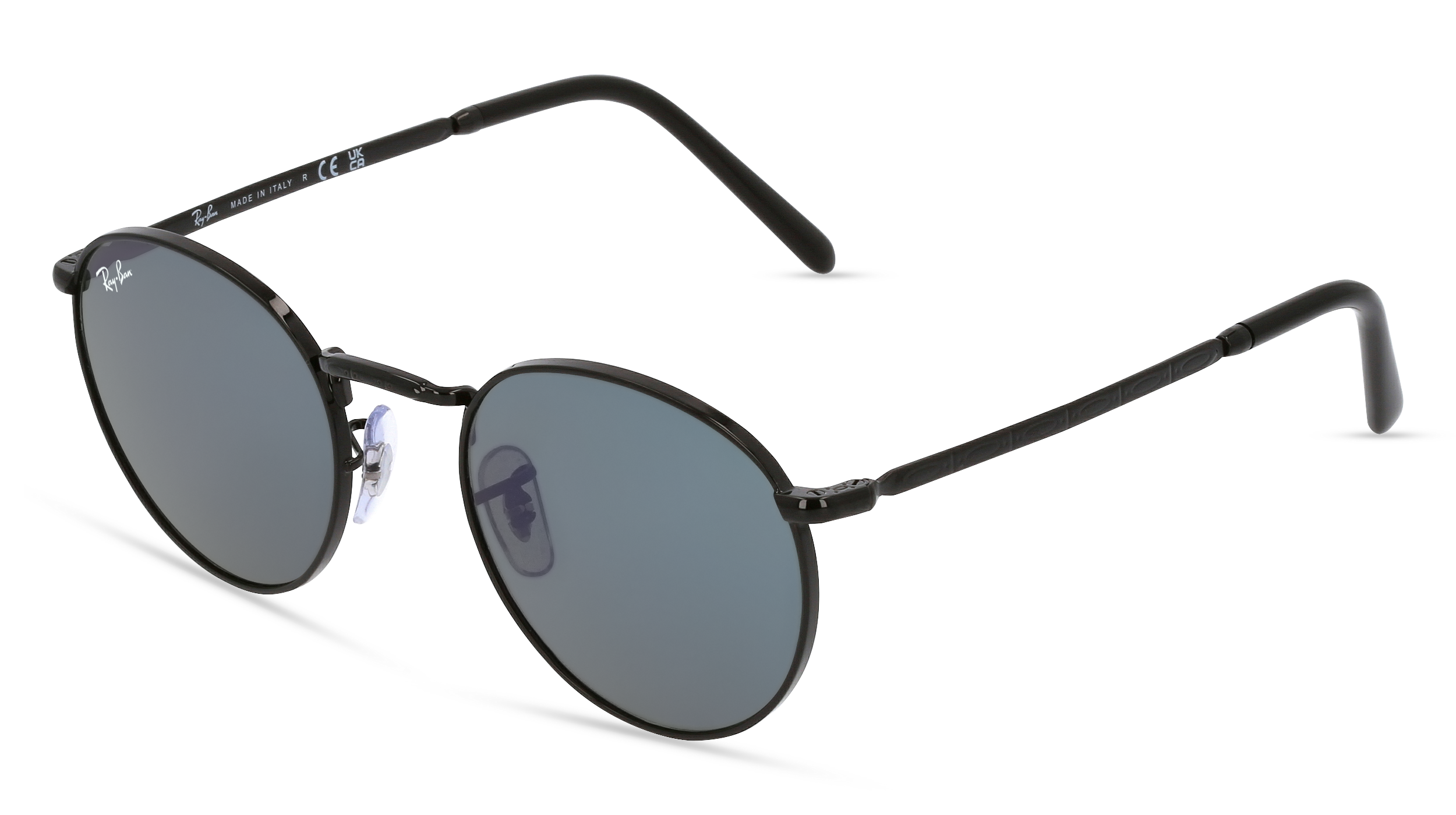 Ray-Ban RB 3637 NEW ROUND Unisex-Sonnenbrille Vollrand Panto Metall-Gestell, Schwarz