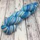 Blue and white self striping sock yarn, stripy 4 ply yarn, Cloudy Sky sock yarn, stripy socks