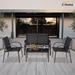 clihome 4 Piece Sectional Seating Group Metal in Black | 31.5 H x 42.5 W x 24.4 D in | Outdoor Furniture | Wayfair HYHY-65848BK-WFK