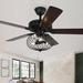 Williston Forge 52" Smithville LED Caged Ceiling Fan w/ Remote Control & Light Kit Included, Metal in Black | Wayfair