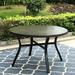 Lark Manor™ Alyah Round 4 - Person 44" Long Outdoor Dining Set w/ Cushions Metal in Black/Brown | 44 W x 44 D in | Wayfair