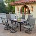 Patio Dining Set 9/7 Pieces Outdoor Metal Furniture Set, 8/6 C Spring Motion Chairs and 1 Expandable Table