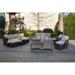 Outdoor Garden Rettan Sofa, Chairs and Daybed Set with Fire Pit Table