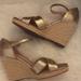 J. Crew Shoes | J Crew Espadrille Wedge Sandal | Color: Gold/White | Size: 8.5