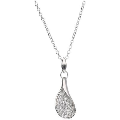 Smart Jewel - Kette mit Anhänger, geschwungen, mit Zirkonia Steinen, Silber 925 Ketten 1 ct Silber Damen