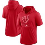 Men's Nike Red Washington Nationals Lockup Performance Short Sleeve Lightweight Hooded Top