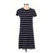 J.Crew Factory Store Casual Dress - Shift: Blue Stripes Dresses - Women's Size 2X-Small