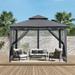 ABCCANOPY The Soft Roof Gazebos 8 Ft. W x 8 Ft. D Steel Patio Gazebo Metal/Steel/Soft-top in Black/Gray | 110.4 H x 108 W x 108 D in | Wayfair