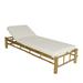 Bay Isle Home™ Irving Bamboo Adjustable Reclining Chaise Lounge w/ Cushion Wood/Solid Wood in White | 29.5 H x 29.5 W x 83.5 D in | Outdoor Furniture | Wayfair