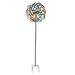 Anodized Finish Dual Flower Metal Wind Spinner Garden Stake 70 Inch - 70.5 X 19 X 8.5 inches