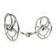 John Whitaker Universal Snaffle Bit with Twisted Bar mouth, Silver, 5"
