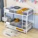 Isabelle & Max™ Twin Over Twin Metal Standard Bunk Bed w/ Twin Size Trundle Metal in White | 65 H x 41 W x 78 D in | Wayfair