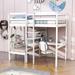 Harriet Bee Twin Size Wooden Convertible Loft Bed w/ Built-In Desk & Shelves in White | 72 H x 41 W x 76 D in | Wayfair