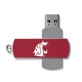 Washington State Cougars Solid Design 32GB Metal Twist USB Drive