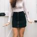 Brandy Melville Skirts | Brandy Melville Black Corduroy Zip Front Skirt | Color: Black | Size: Os