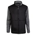 Ram Golf Full Zip Padded Sweater, Black/Grey, Mens Medium