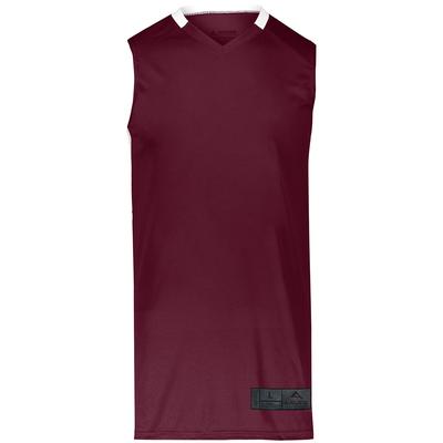 Augusta Sportswear 1730 Athletic Step-Back Basketball Jersey T-Shirt in Maroon/White size Medium | Polyester
