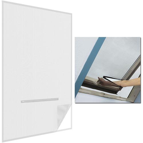 Fliegengitter für Dachfenster 140x170cm mit Reißverschluss:Weiß, 4er Set