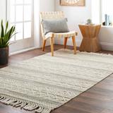 Ummi 5' Round Cottage Wool Bone/Driftwood/Nutmeg/Gray/Neutral/Ivory/Beige Area Rug - Hauteloom