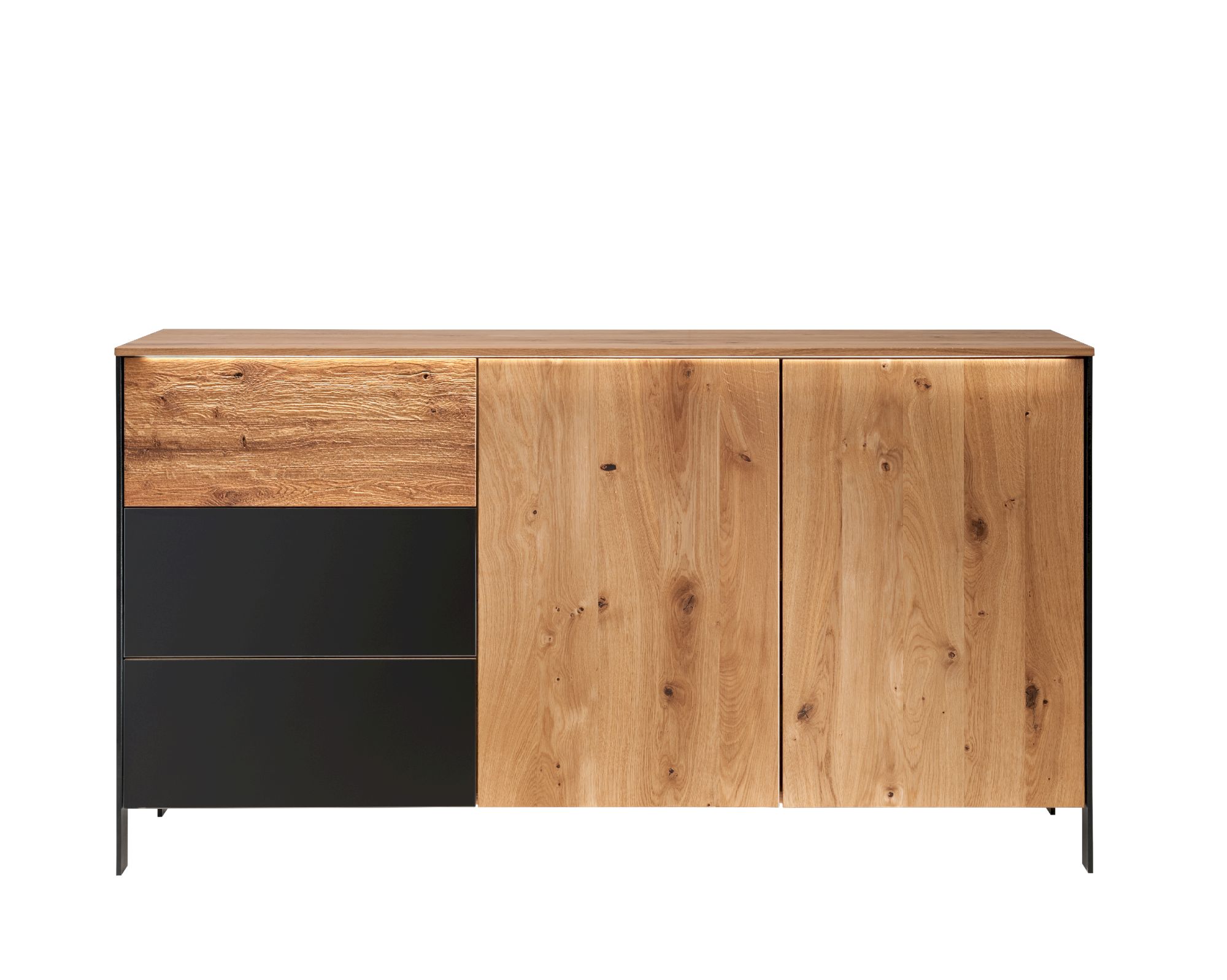 Forestales »Boston« Wildeiche Kommode III mit Beleuchtung Image